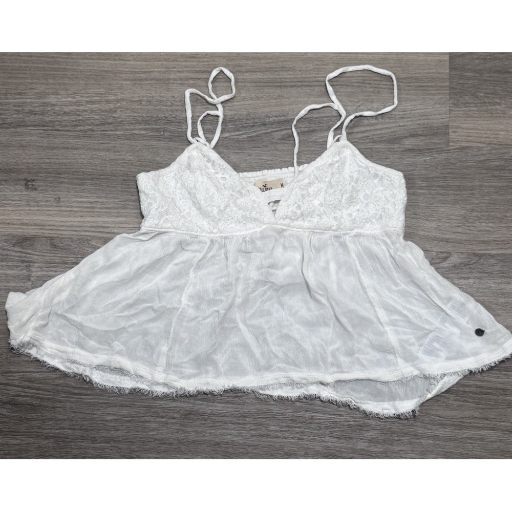 Vintage Y2K Hollister White Creme Babydoll Tank Top‎ Women's Size Medium
